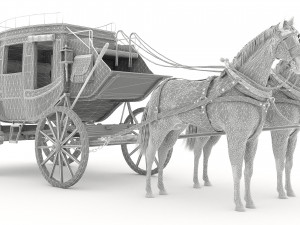Horse Carriage 4K 3D Model