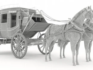 Horse Carriage 4K 3D Model