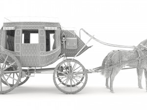 Horse Carriage 4K 3D Model