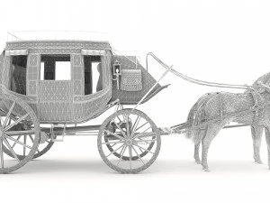 Horse Carriage 4K 3D Model