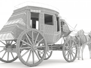 Horse Carriage 4K 3D Model