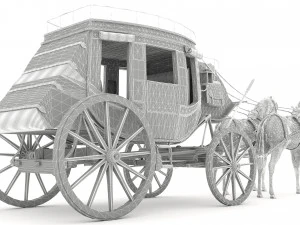 Horse Carriage 4K 3D Model