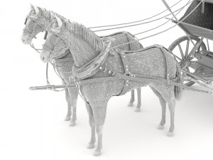 Horse Carriage 4K 3D Model