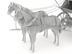 Horse Carriage 4K 3D Model