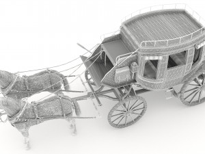 Horse Carriage 4K 3D Model