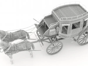 Horse Carriage 4K 3D Model