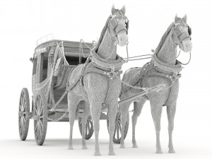 Horse Carriage 4K 3D Model