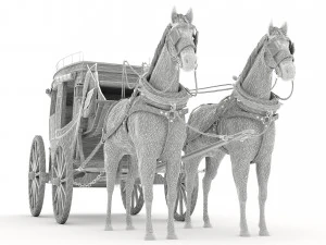 Horse Carriage 4K 3D Model