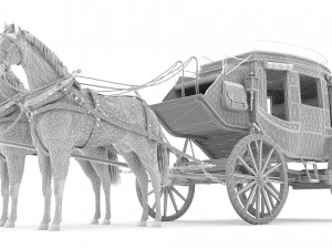 Horse Carriage 4K 3D Model