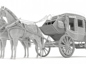 Horse Carriage 4K 3D Model