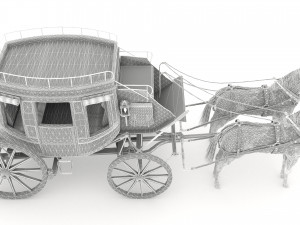 Horse Carriage 4K 3D Model