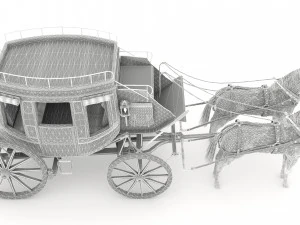 Horse Carriage 4K 3D Model