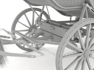 Horse Carriage 4K 3D Model