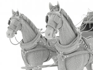 Horse Carriage 4K 3D Model