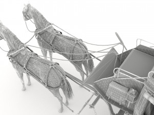 Horse Carriage 4K 3D Model