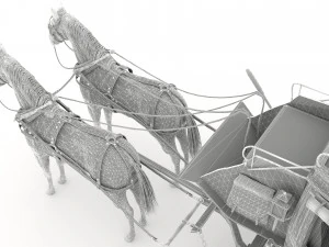 Horse Carriage 4K 3D Model