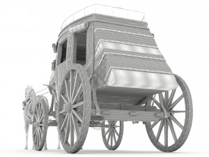 Horse Carriage 4K 3D Model