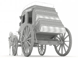 Horse Carriage 4K 3D Model