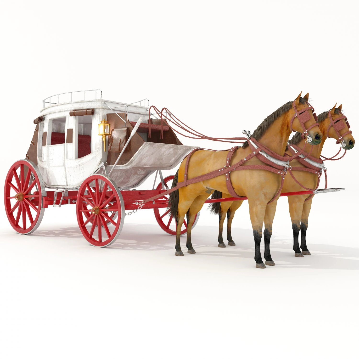 Horse Carriage 4K 3D Model .c4d .max .obj .3ds .fbx .stl .blend