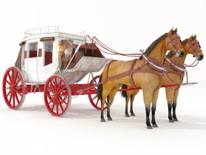 Horse Carriage 4K Model 3D