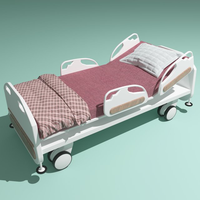 Hospital Bed 5 - 4K Model 3D .c4d .max .obj .3ds .fbx .stl .blend 