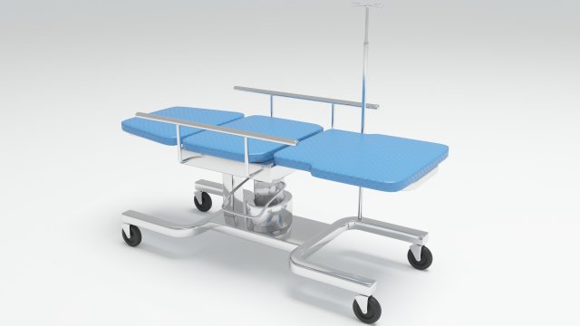 Hospital Stretcher 4K 3D 模型 .c4d .max .obj .3ds .fbx .stl .blend