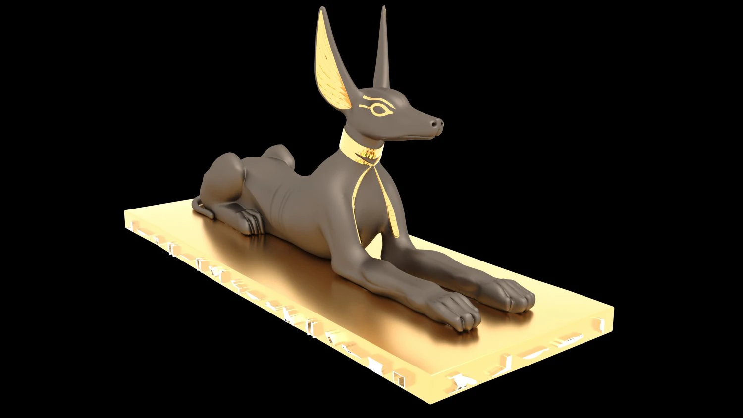 Figure of God Anubis 3D Model .c4d .max .obj .3ds .fbx .stl .blend 