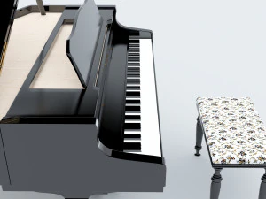 Grand Piano 4K 3D Model
