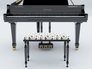 Grand Piano 4K 3D Model