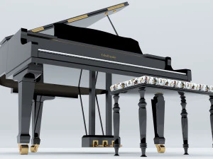 Grand Piano 4K 3D Model