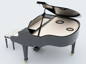 Grand Piano 4K 3D Model