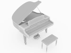 Grand Piano 4K 3D Model