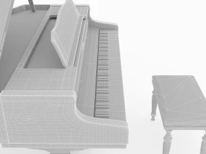 Grand Piano 4K 3D Model