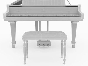 Grand Piano 4K 3D Model
