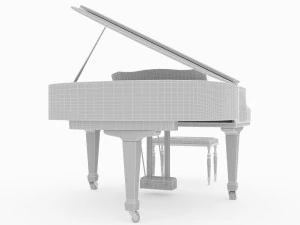 Grand Piano 4K 3D Model