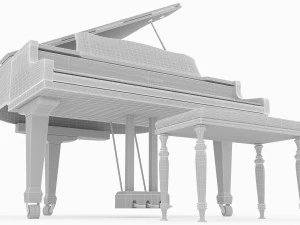 Grand Piano 4K 3D Model