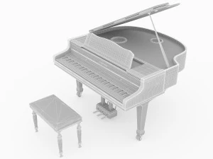 Grand Piano 4K 3D Model