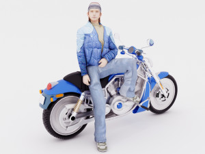 Chopper Biker 4 - 4K 3D Model