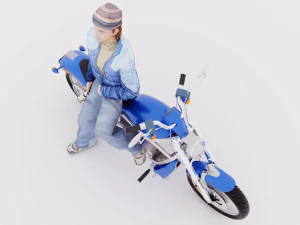 Chopper Biker 4 3D Model