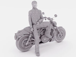 Chopper Biker 4 3D Model