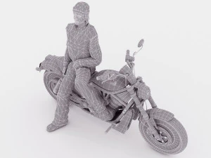 Chopper Biker 4 3D Model