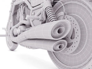 Chopper Biker 4 3D Model