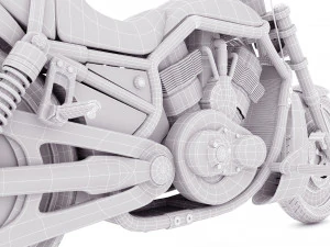 Chopper Biker 4 3D Model