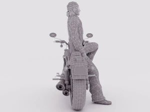 Chopper Biker 4 3D Model