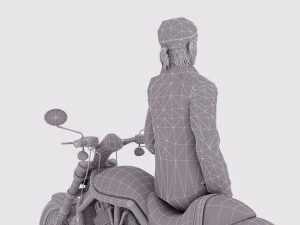 Chopper Biker 4 3D Model