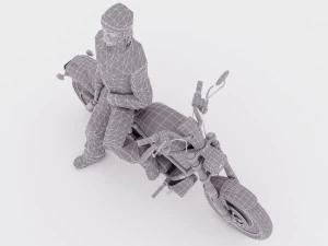 Chopper Biker 4 3D Model