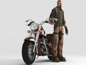 Chopper Biker 5 3D Model