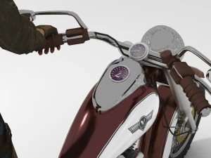 Chopper Biker 5 3D Model