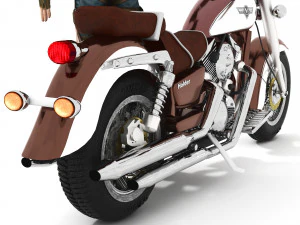 Chopper Biker 5 3D Model