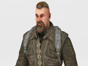 Chopper Biker 5 3D Model